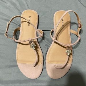 Pinkish/ tanish sandals with little gems for detail